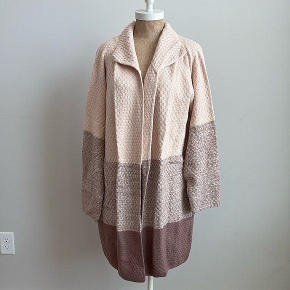 Cozy Co. Tri Color Open Front Cardigan Sweater NEW! - Picture 8 of 8